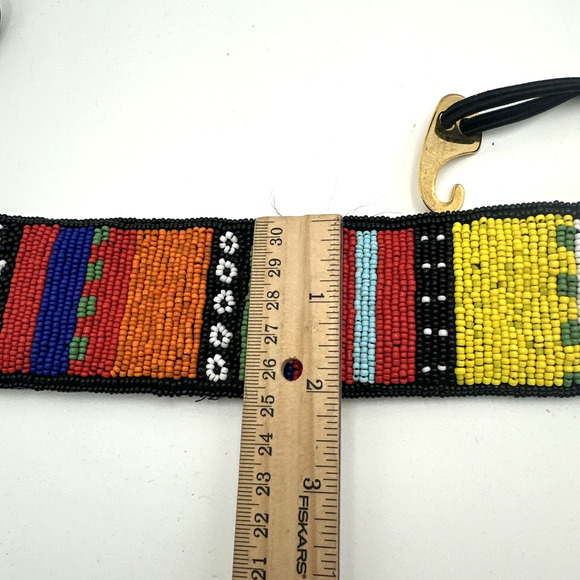 Vintage 80s Beaded Southwestern Style Belt Size Small main image 5